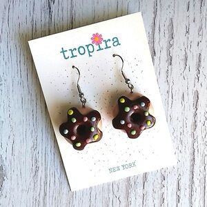 Chocolate Frosted Donuts Polymer Clay Earrings